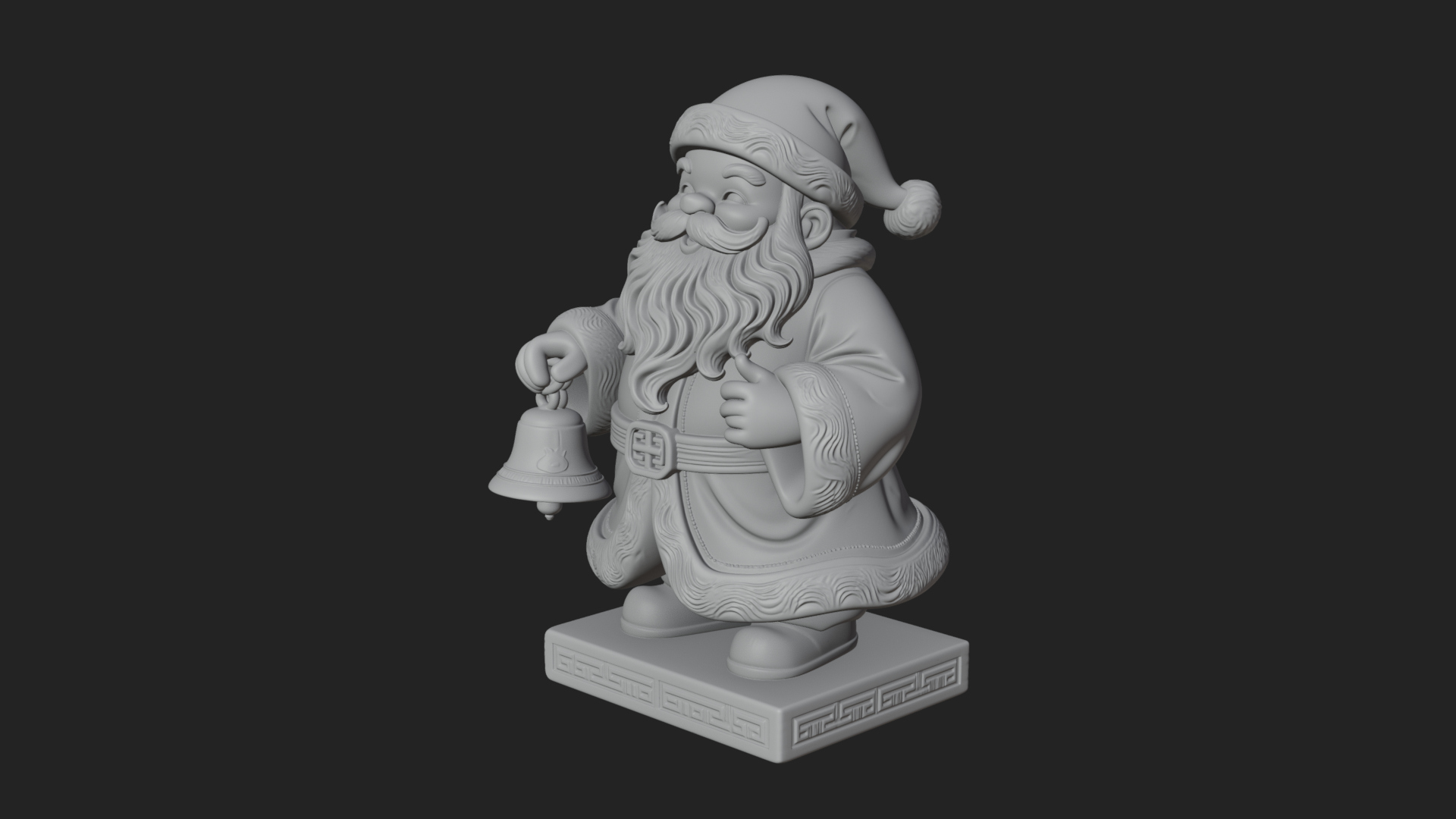 Bell Holding Santa Statue Design 4 3D Print Model 3D Model