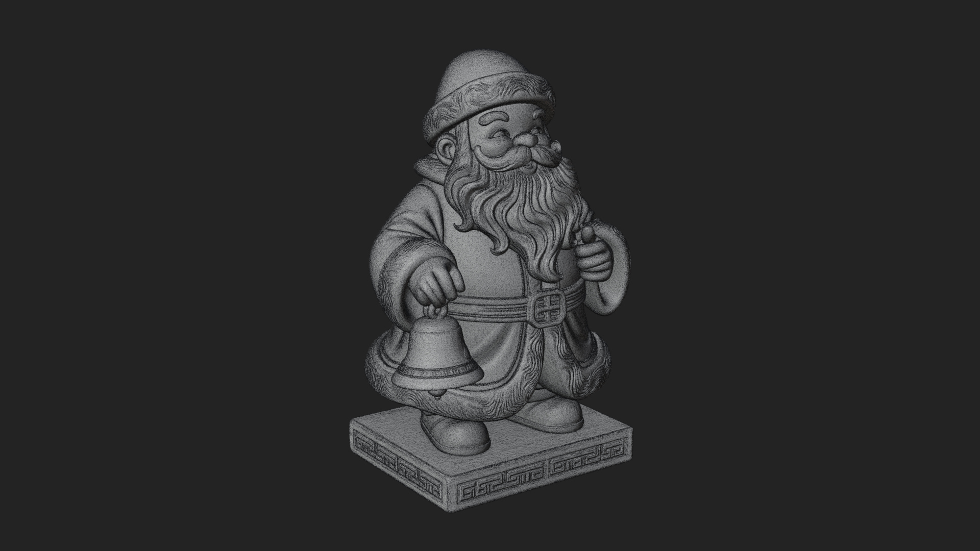 Bell Holding Santa Statue Design 4 3D Print Model 3D Model