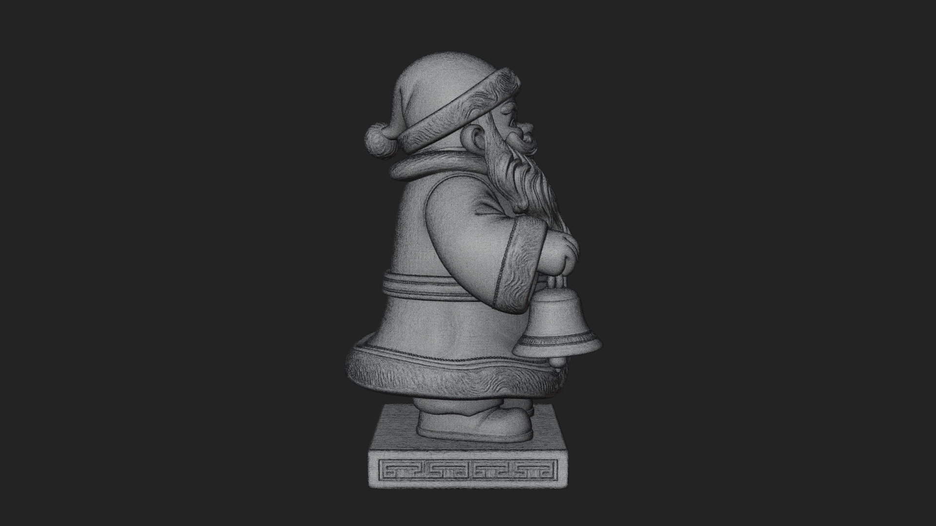 Bell Holding Santa Statue Design 4 3D Print Model 3D Model