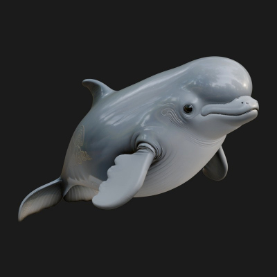 Beluga Whale Statue Design 1 3D Print Model