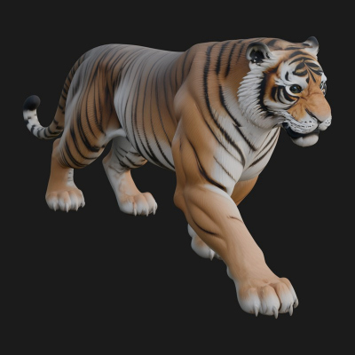 Bengal Tiger Statue Design 2 3D Print Model