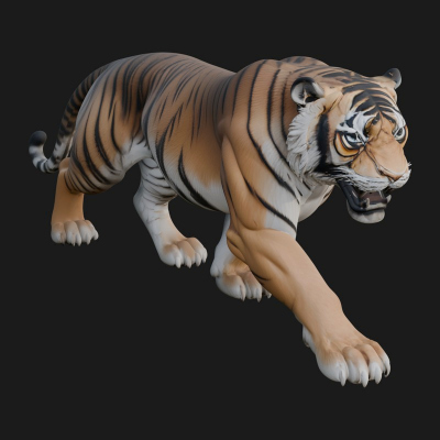 Bengal Tiger Statue Design 4 3D Print Model