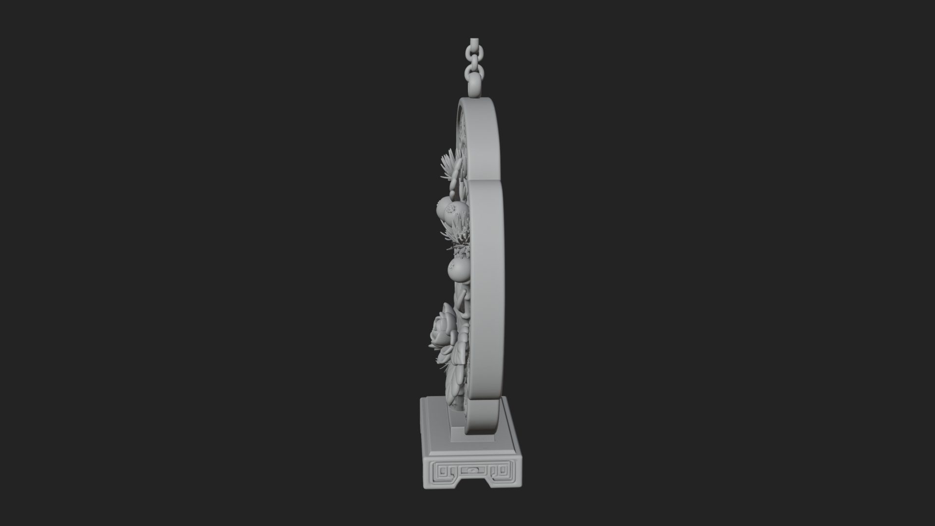 Berry Branch Ring Ornament Design 1 3D Print Model 3D Model