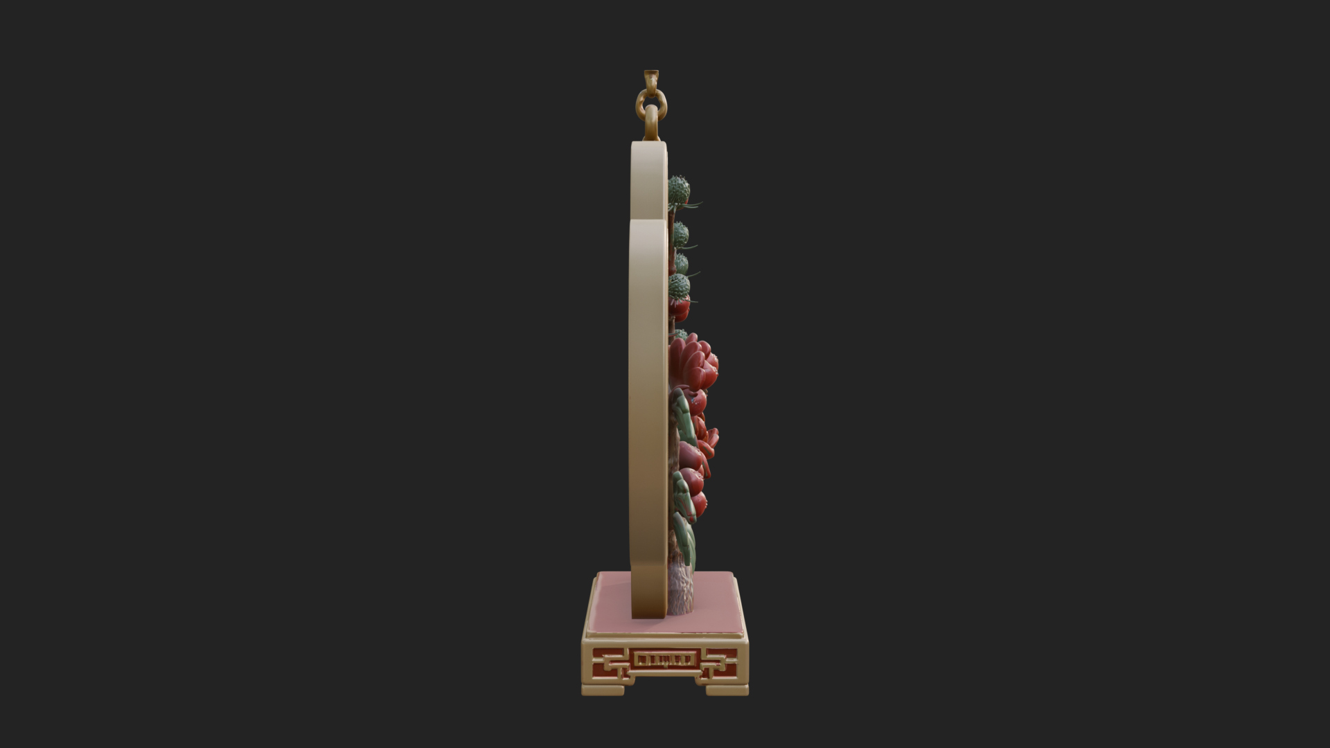 Berry Branch Ring Ornament Design 3 3D Print Model 3D Model