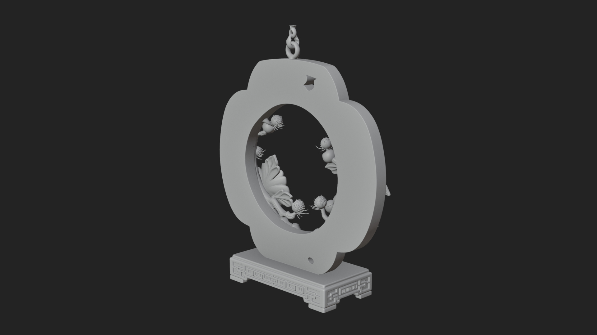 Berry Branch Ring Ornament Design 3 3D Print Model 3D Model