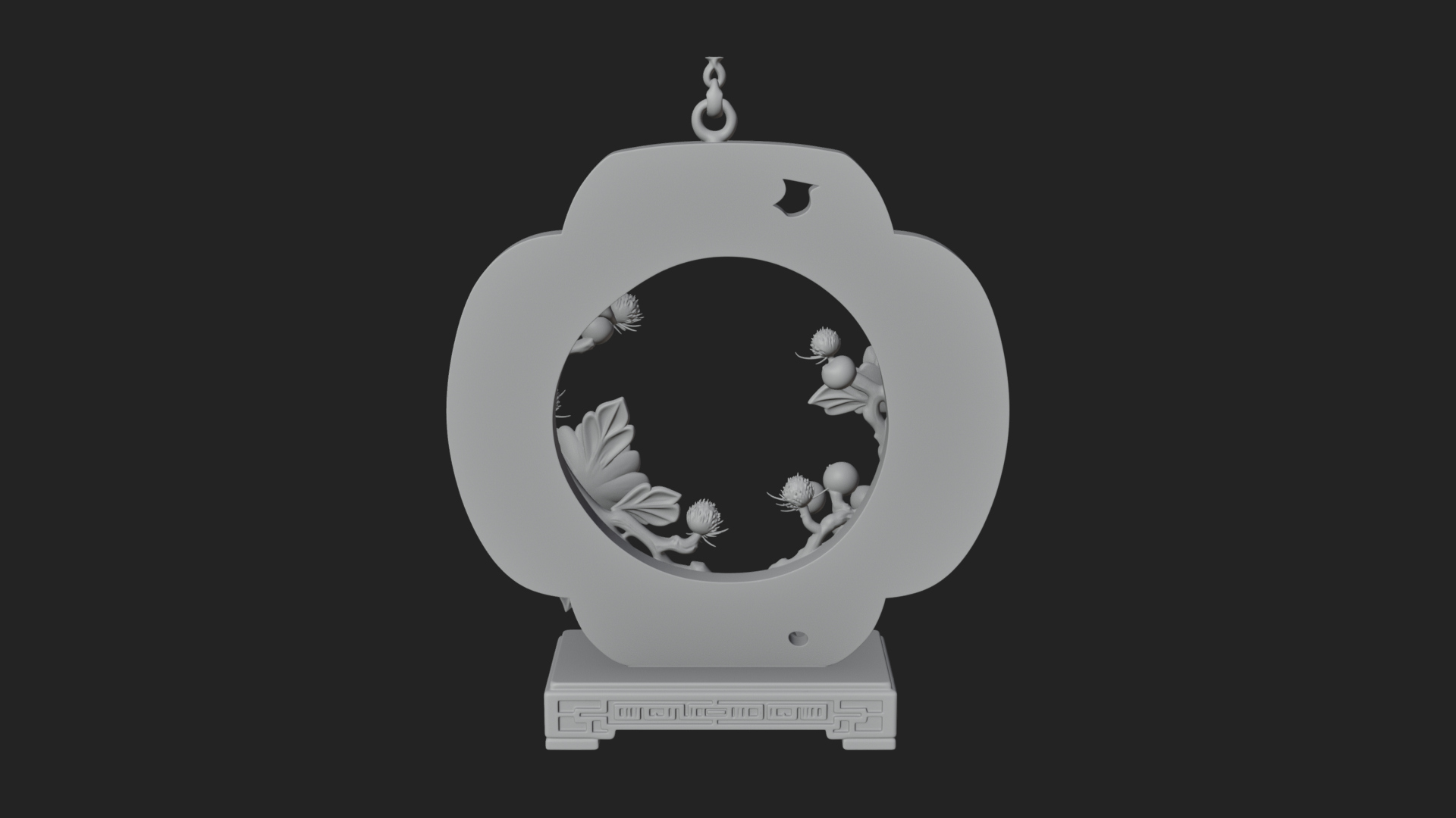 Berry Branch Ring Ornament Design 3 3D Print Model 3D Model