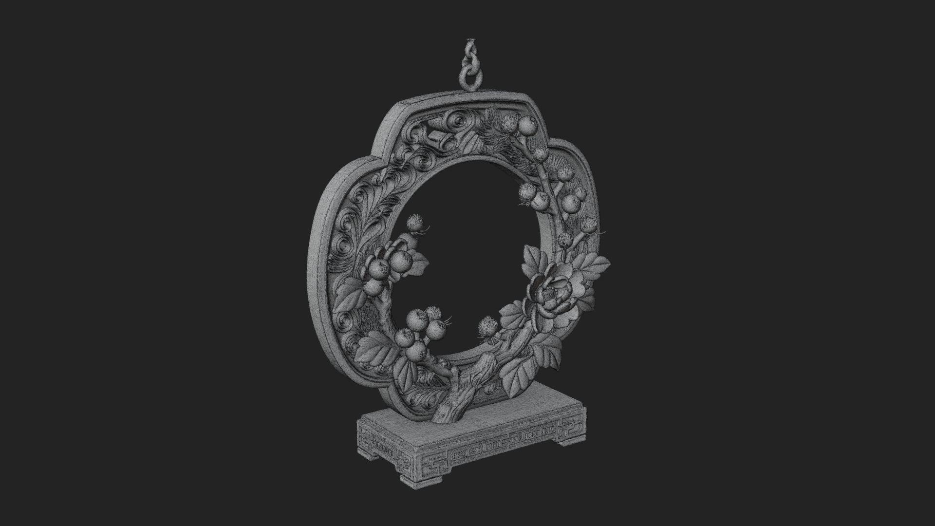 Berry Branch Ring Ornament Design 3 3D Print Model 3D Model