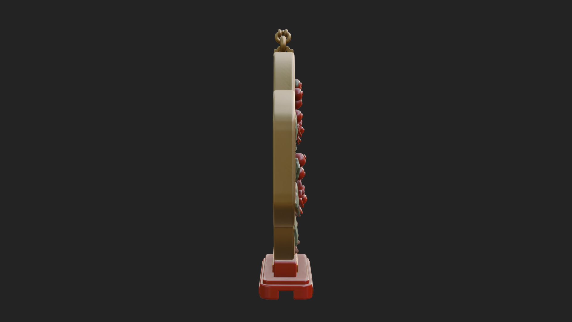 Berry Branch Ring Ornament Design 4 3D Print Model 3D Model