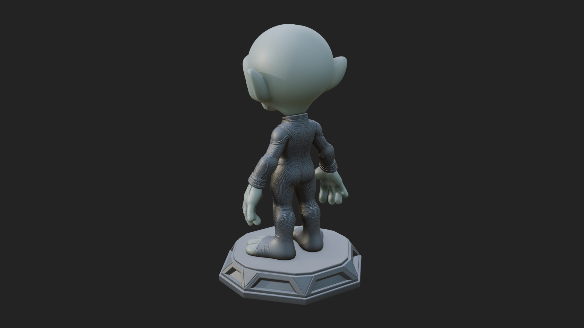 Big Head Alien Statue Design 1 3D Print Model 3D Model