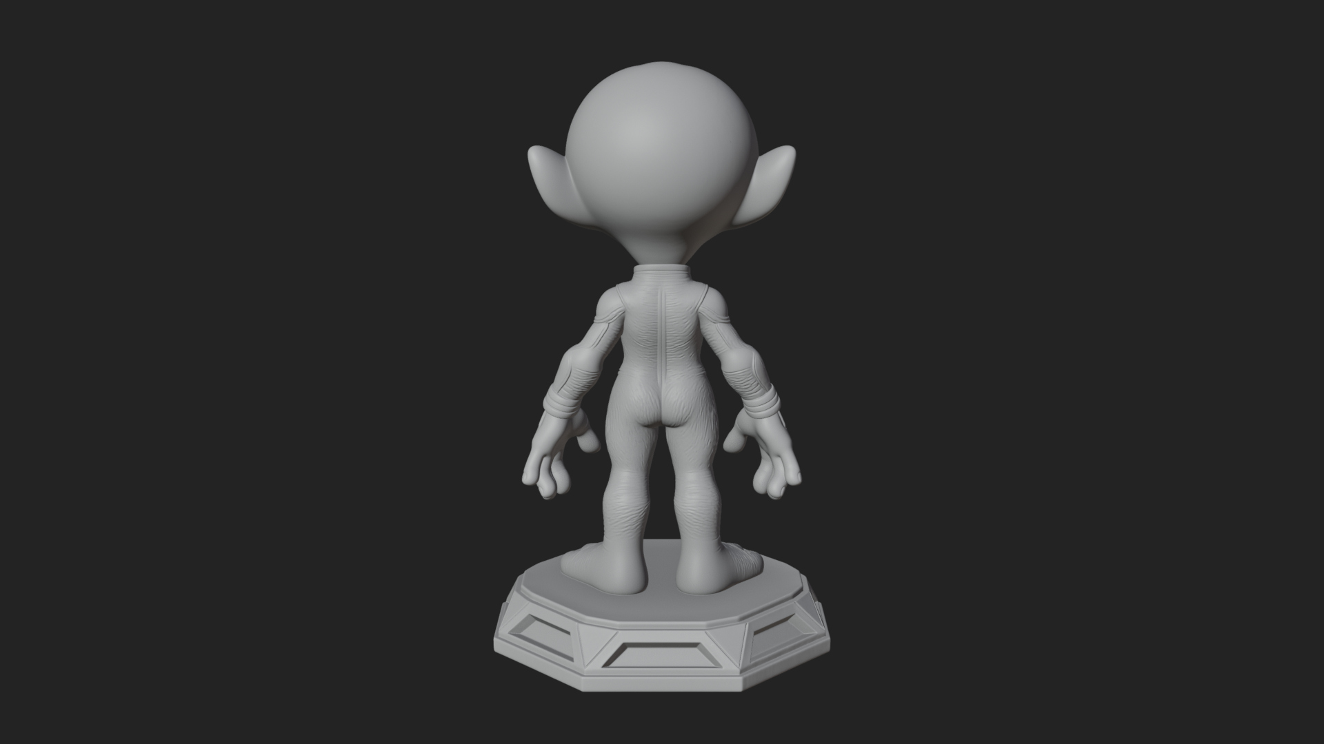 Big Head Alien Statue Design 1 3D Print Model 3D Model