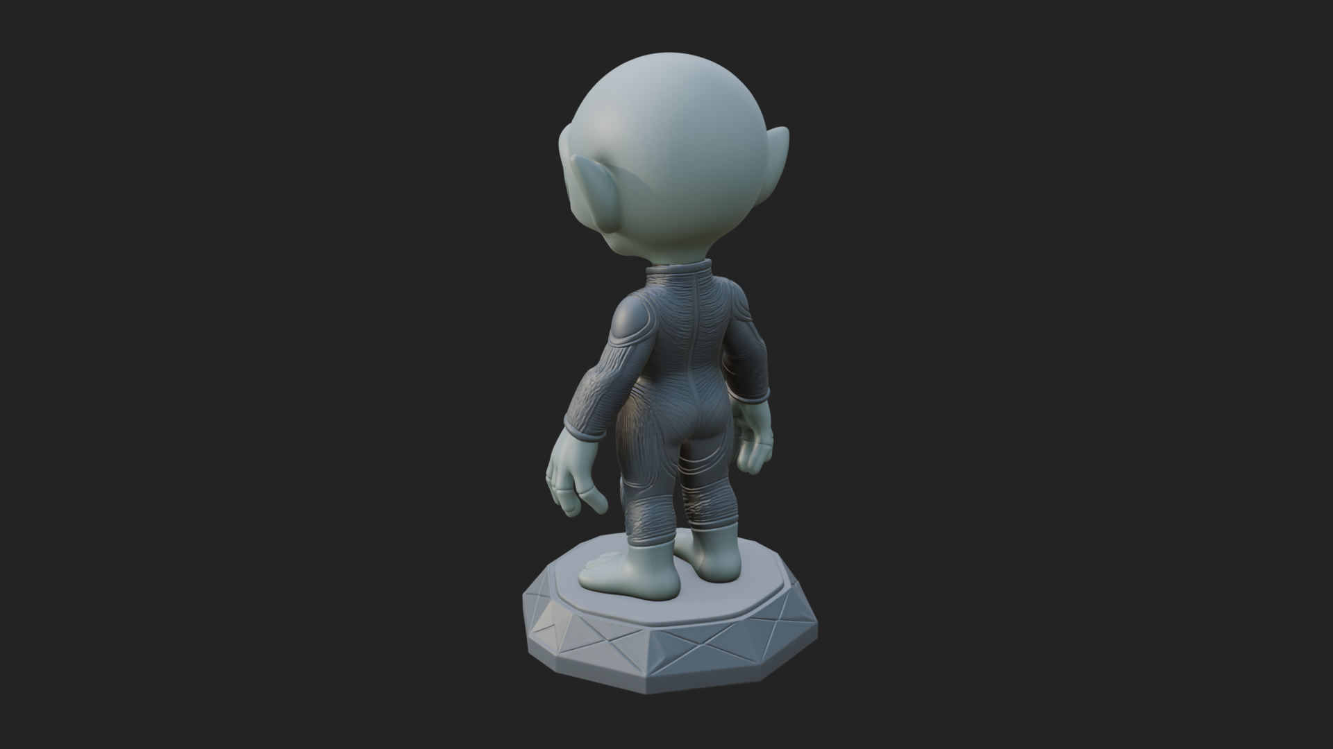 Big Head Alien Statue Design 2 3D Print Model 3D Model