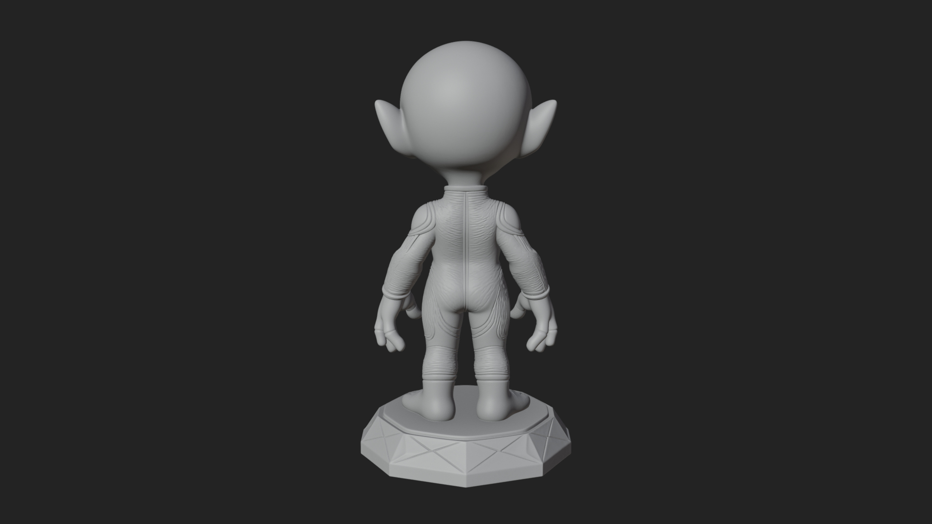 Big Head Alien Statue Design 2 3D Print Model 3D Model