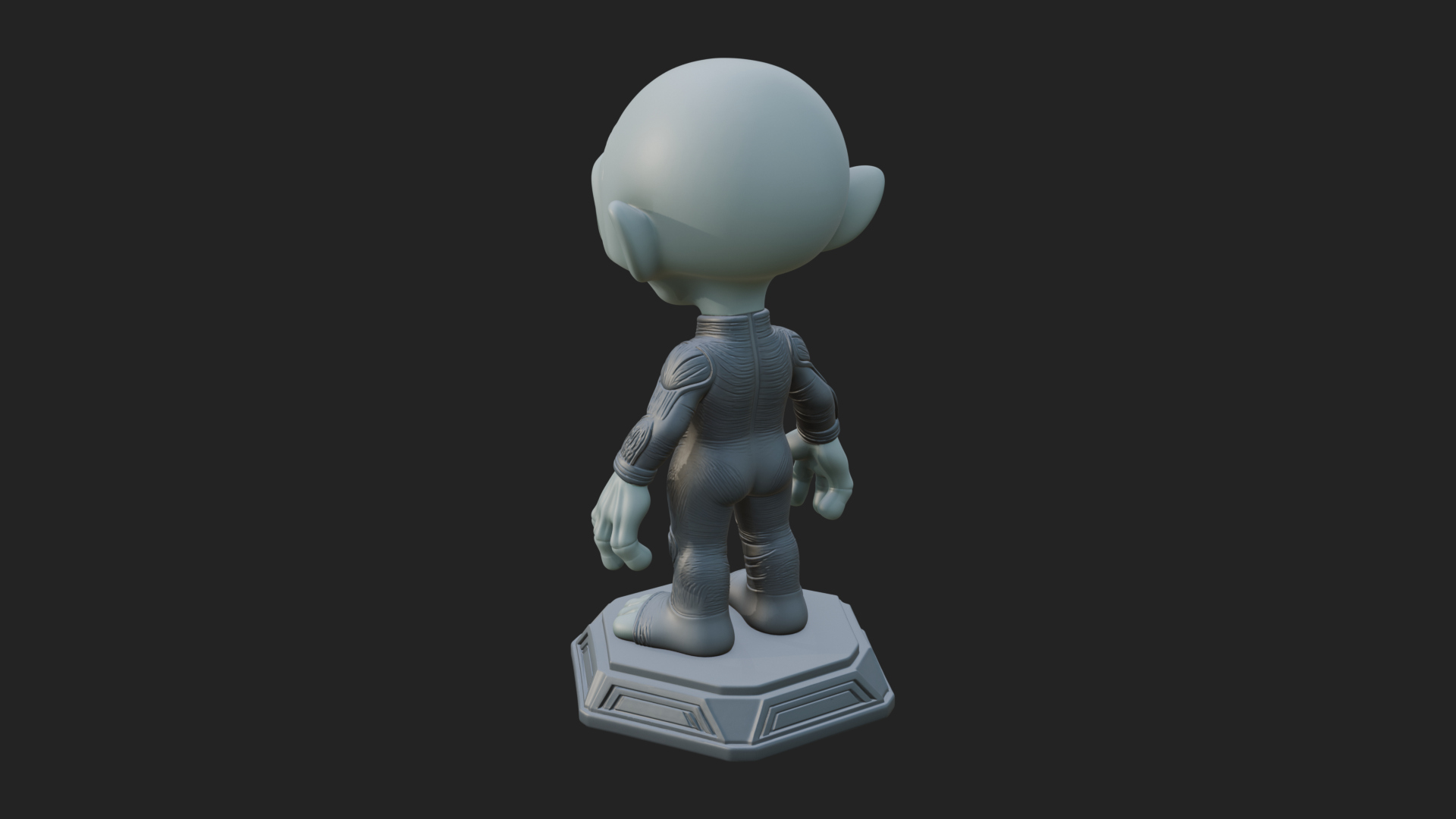 Big Head Alien Statue Design 3 3D Print Model 3D Model