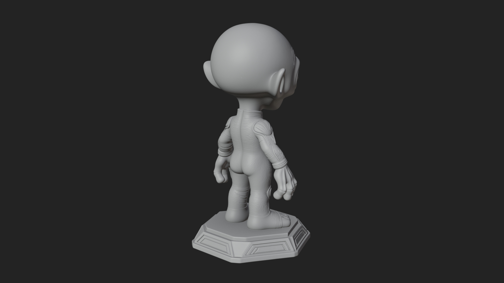 Big Head Alien Statue Design 3 3D Print Model 3D Model