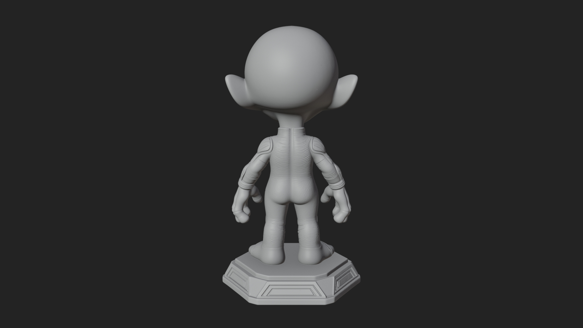 Big Head Alien Statue Design 3 3D Print Model 3D Model