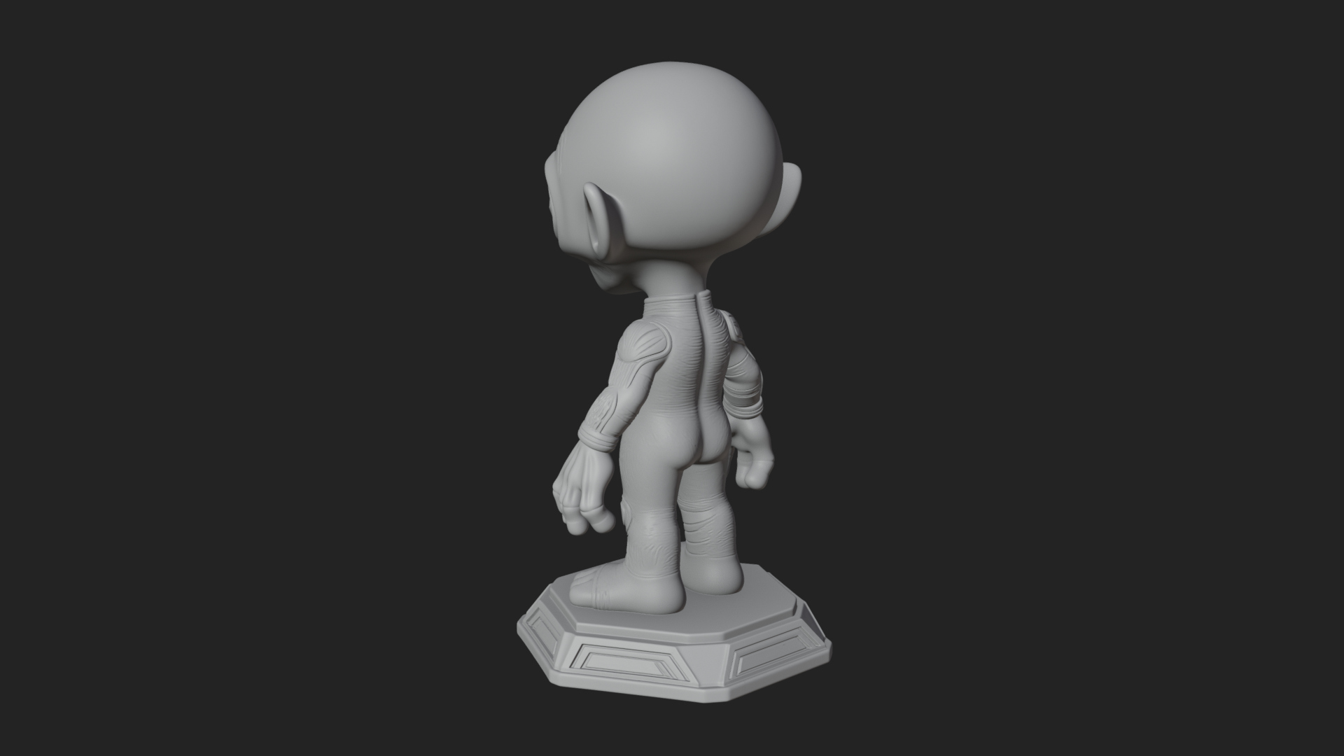 Big Head Alien Statue Design 3 3D Print Model 3D Model