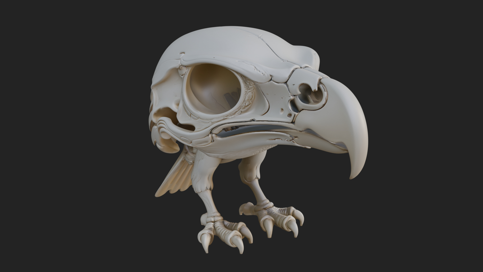 Bird Skull Statue Design 1 3D Print Model 3D Model