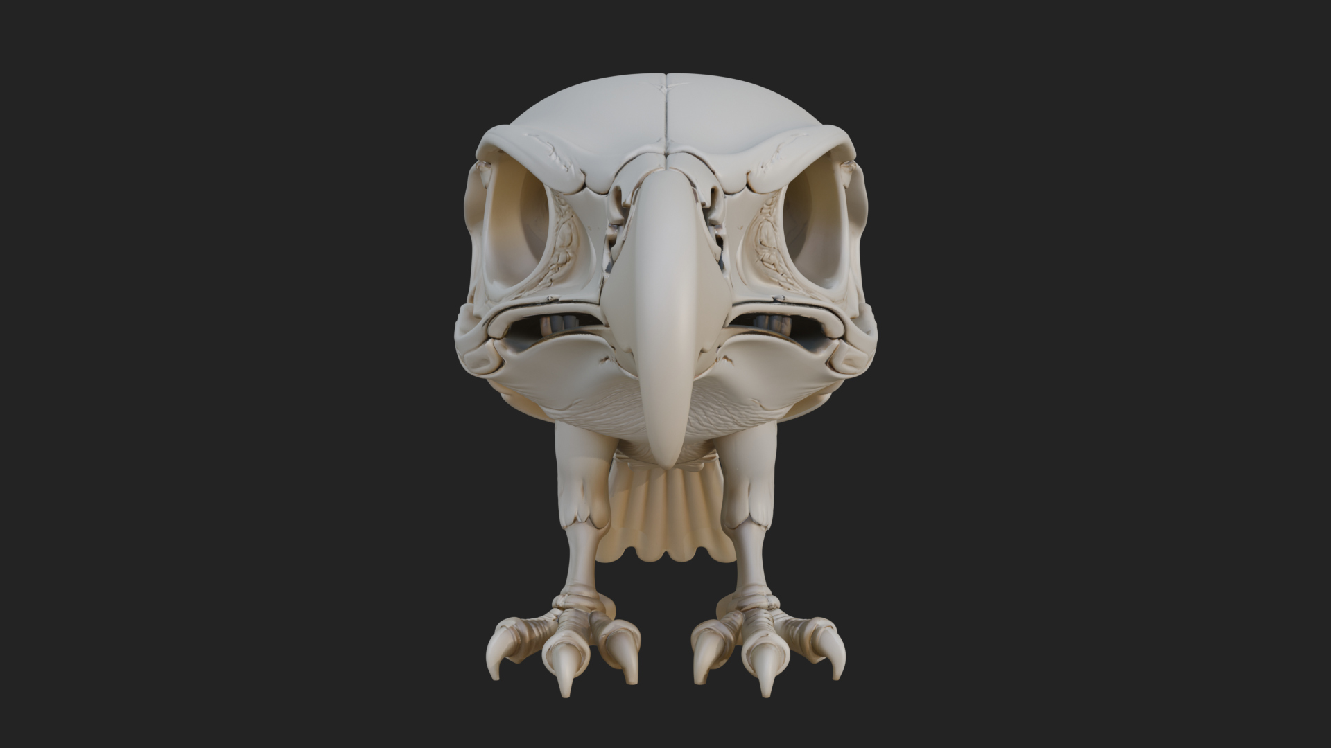 Bird Skull Statue Design 1 3D Print Model 3D Model