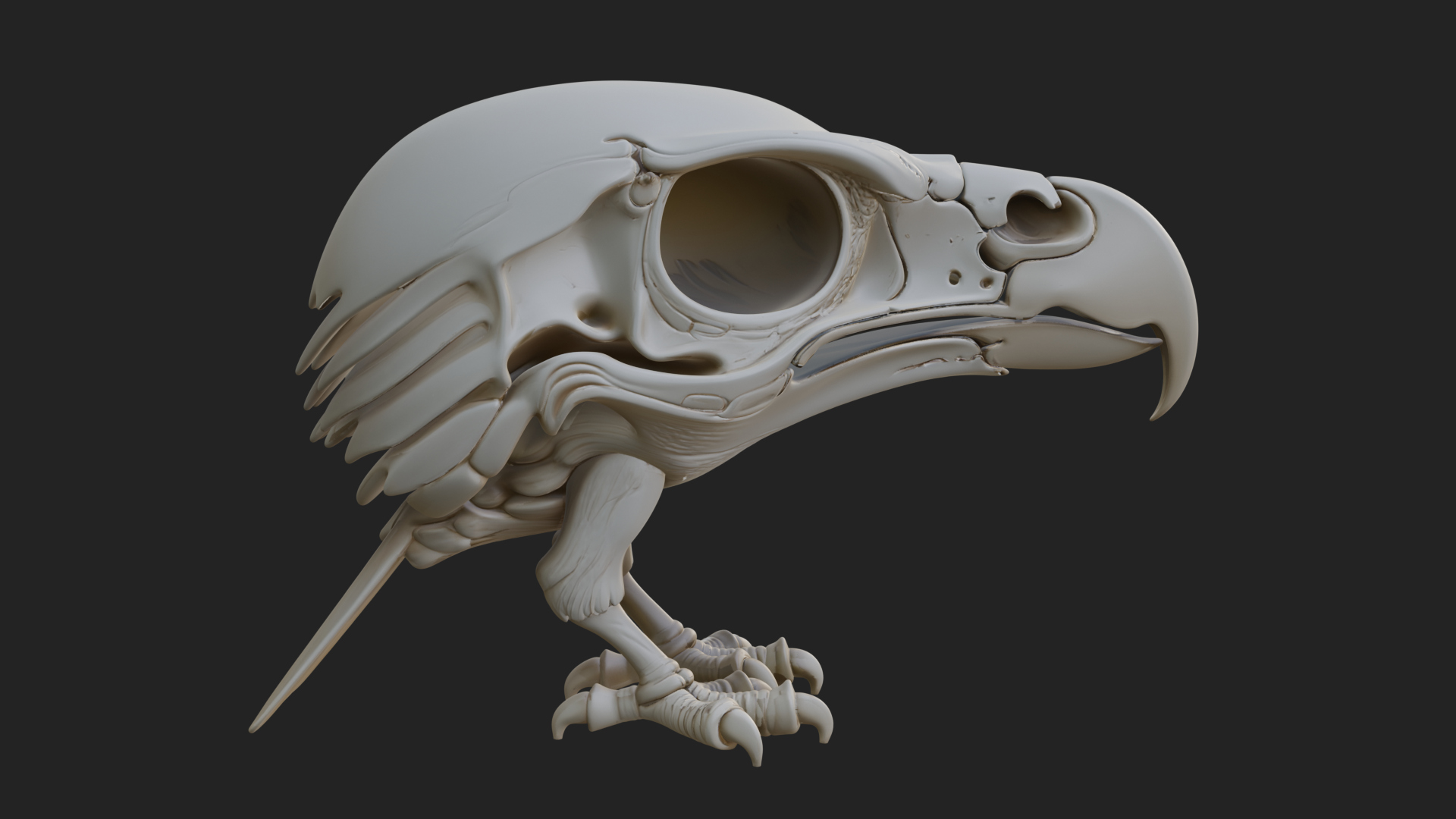 Bird Skull Statue Design 1 3D Print Model 3D Model