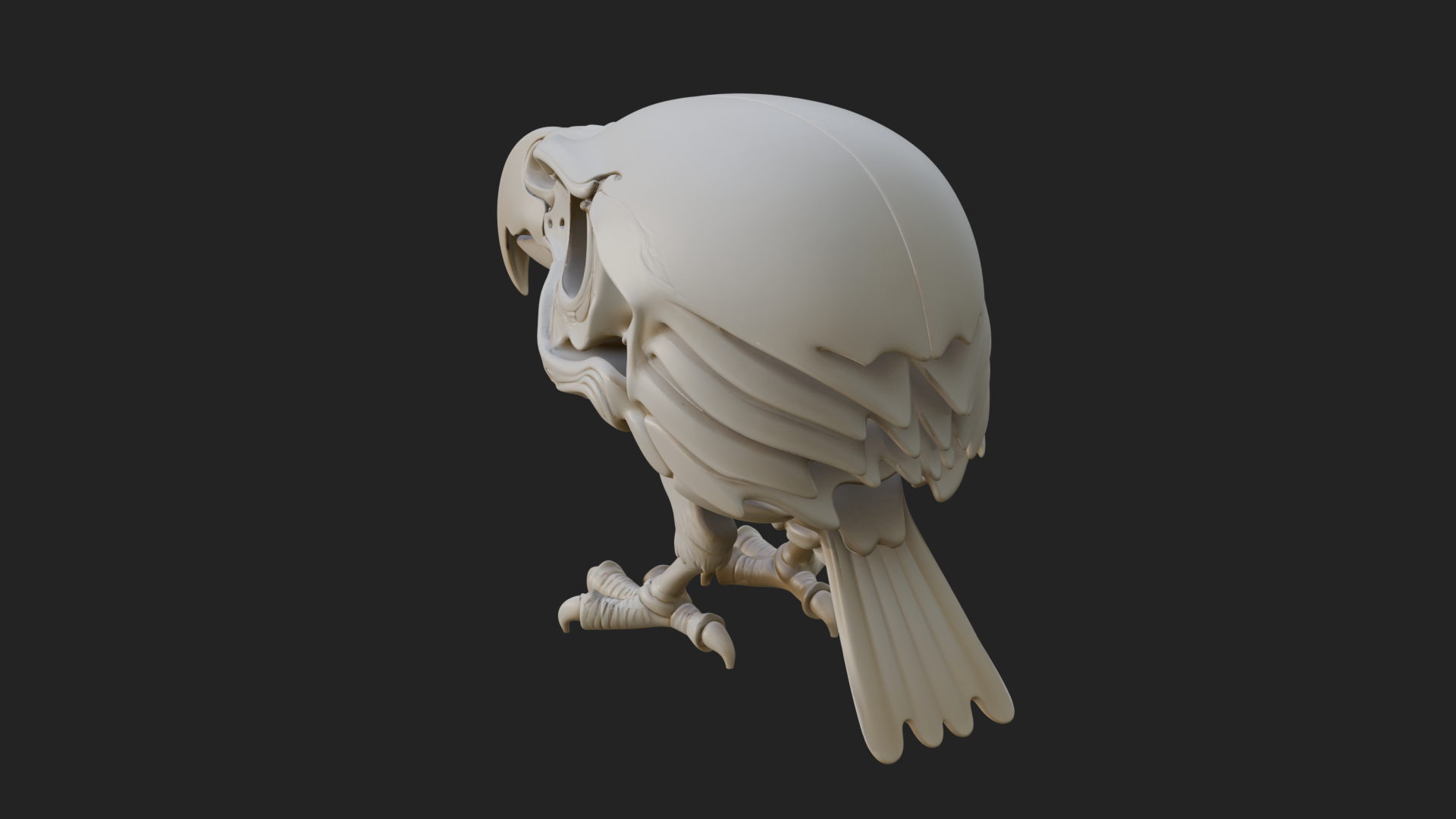 Bird Skull Statue Design 1 3D Print Model 3D Model