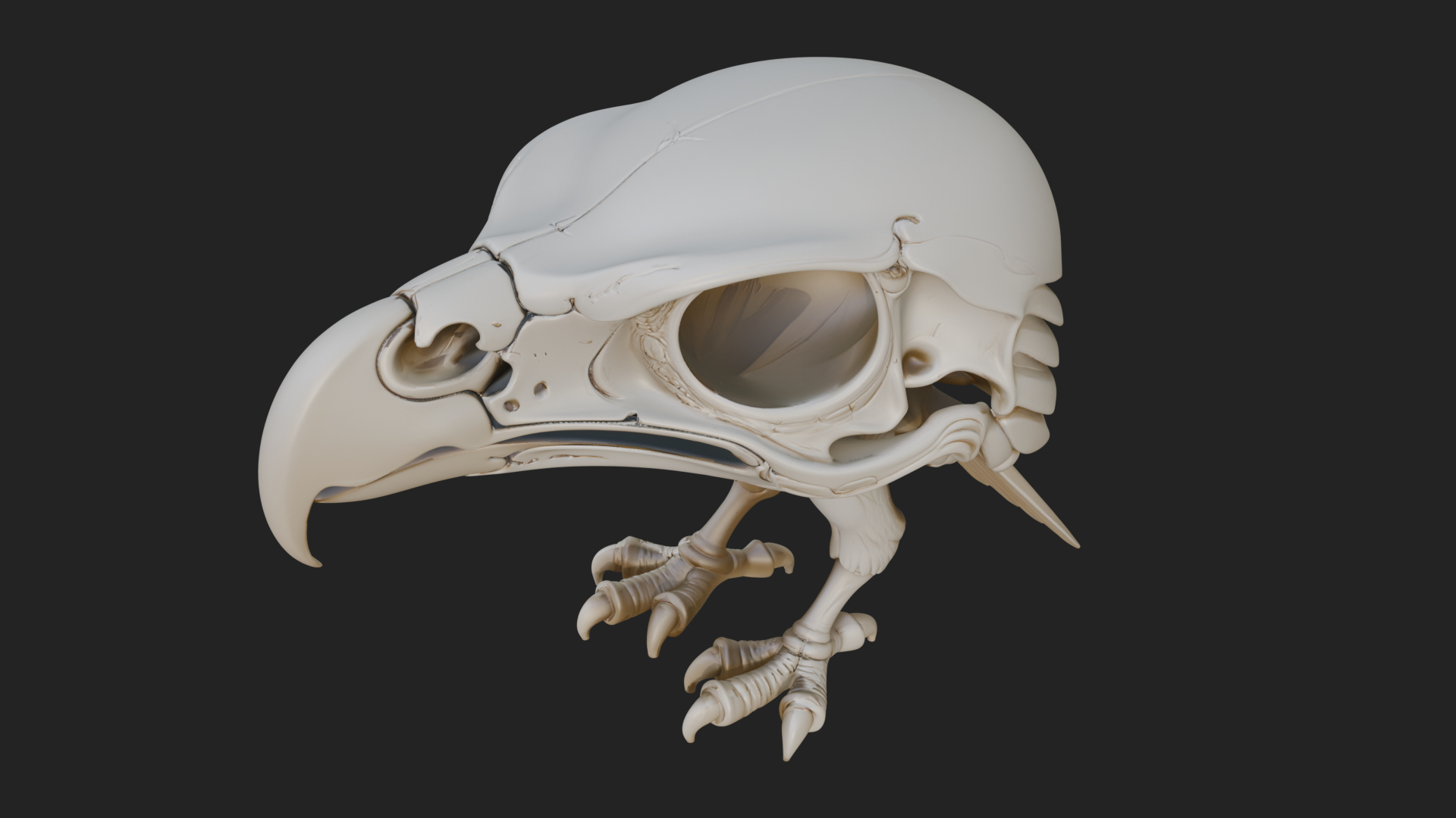 Bird Skull Statue Design 1 3D Print Model 3D Model