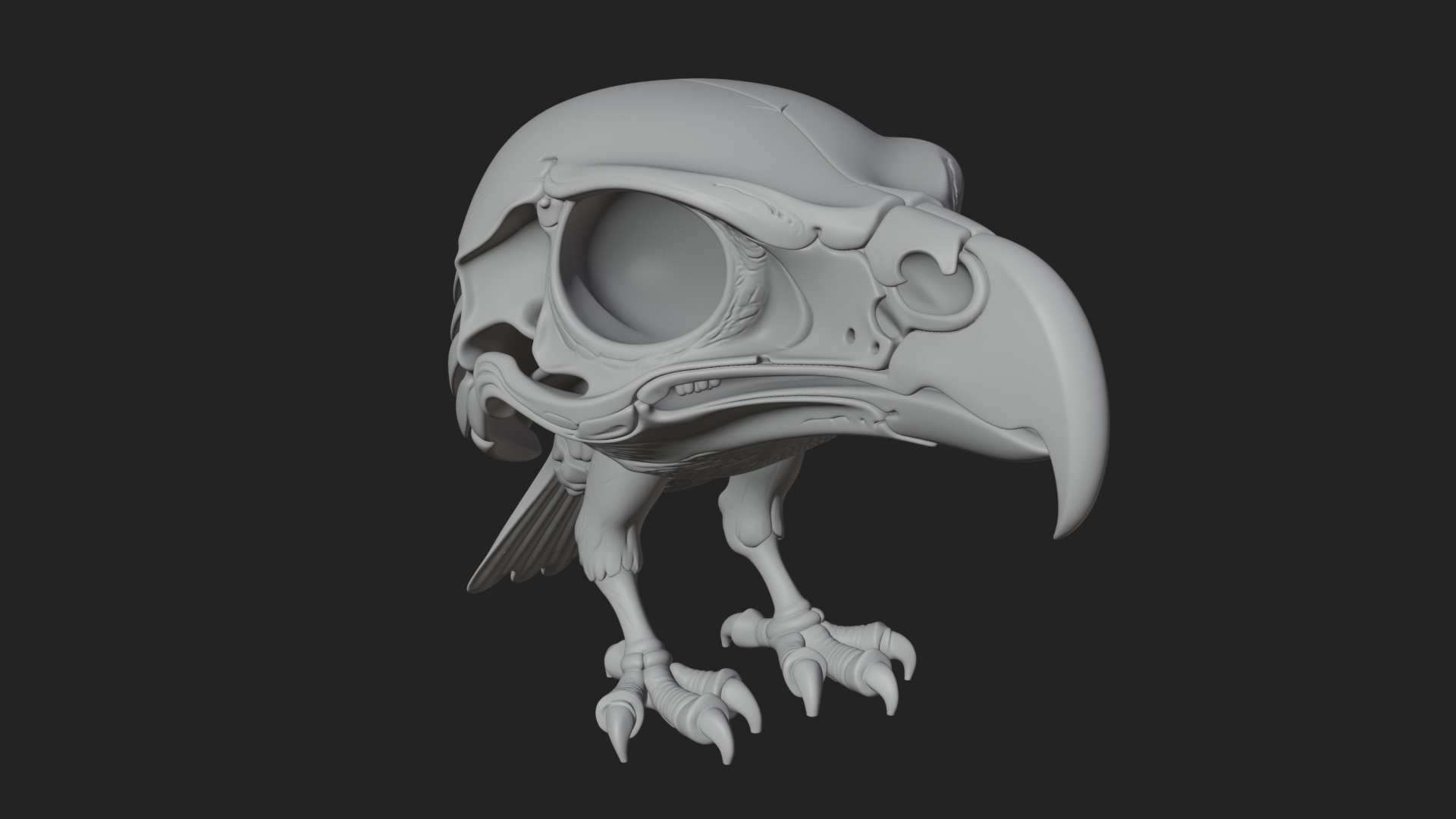 Bird Skull Statue Design 1 3D Print Model 3D Model
