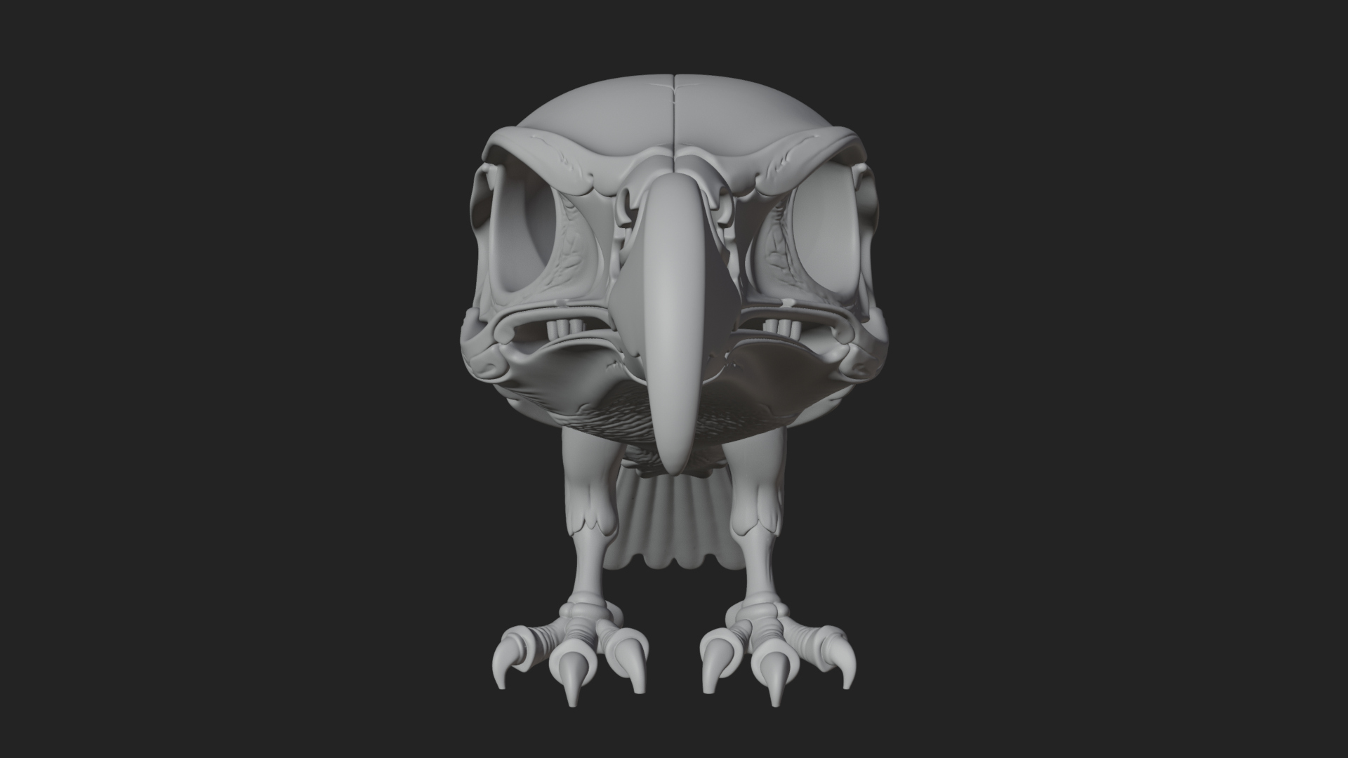 Bird Skull Statue Design 1 3D Print Model 3D Model