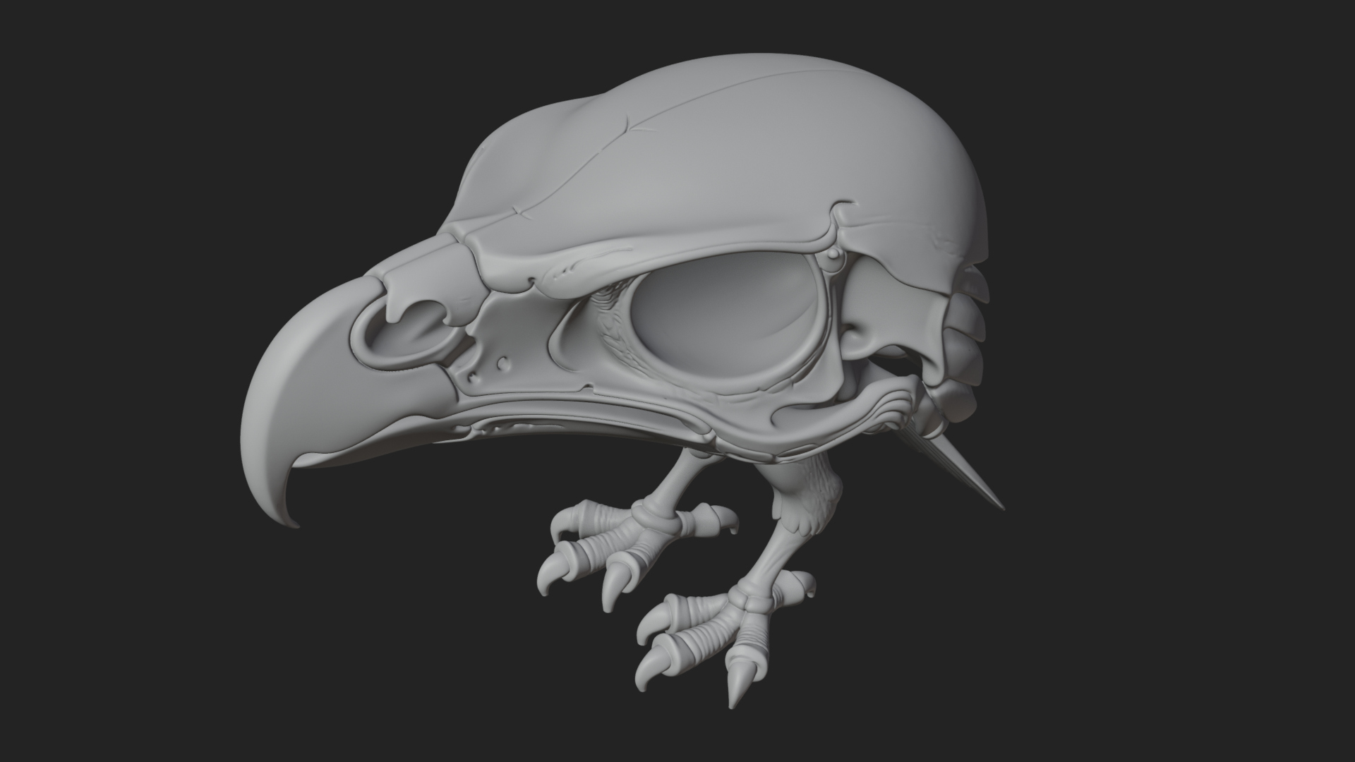Bird Skull Statue Design 1 3D Print Model 3D Model