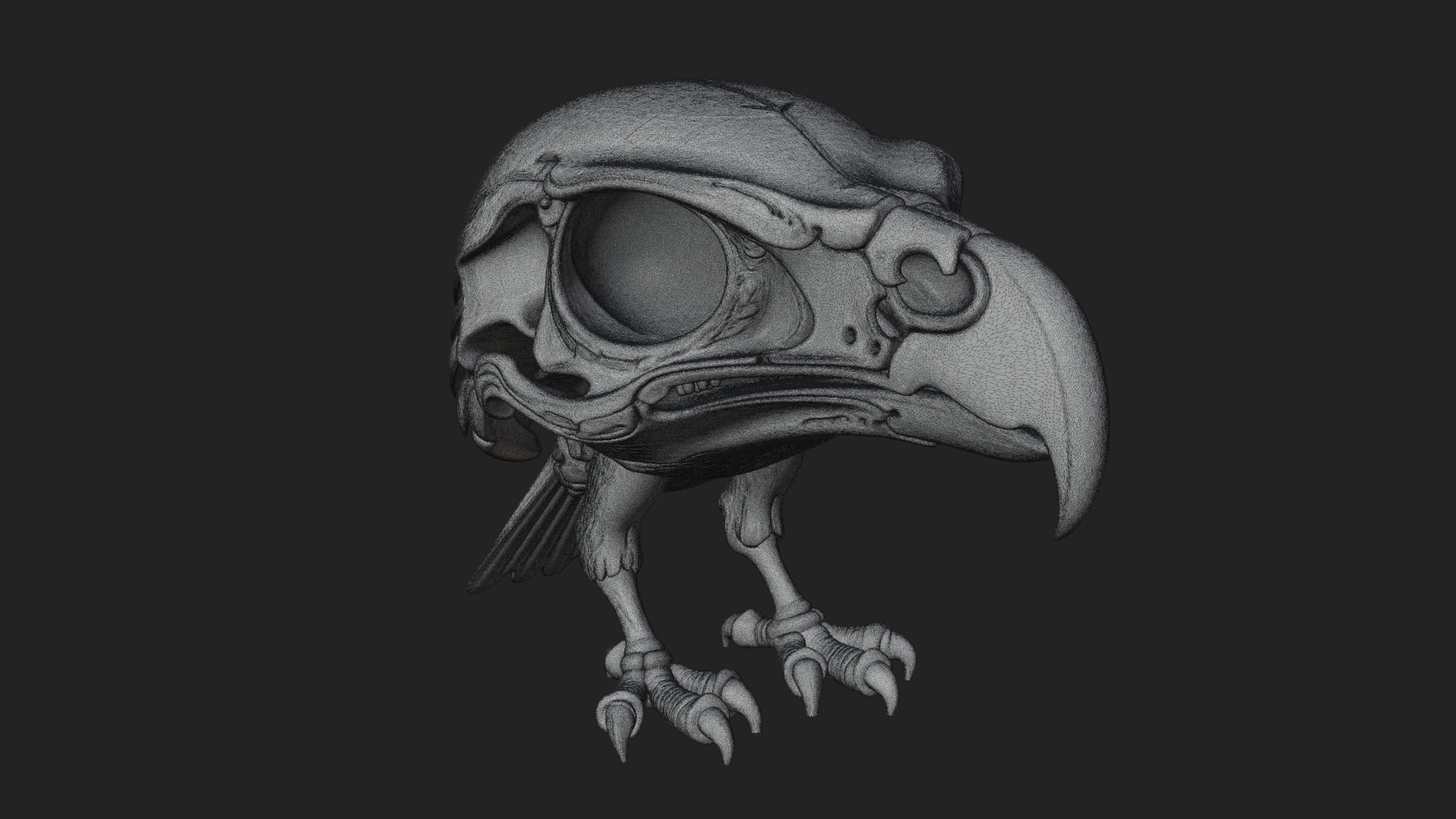 Bird Skull Statue Design 1 3D Print Model 3D Model