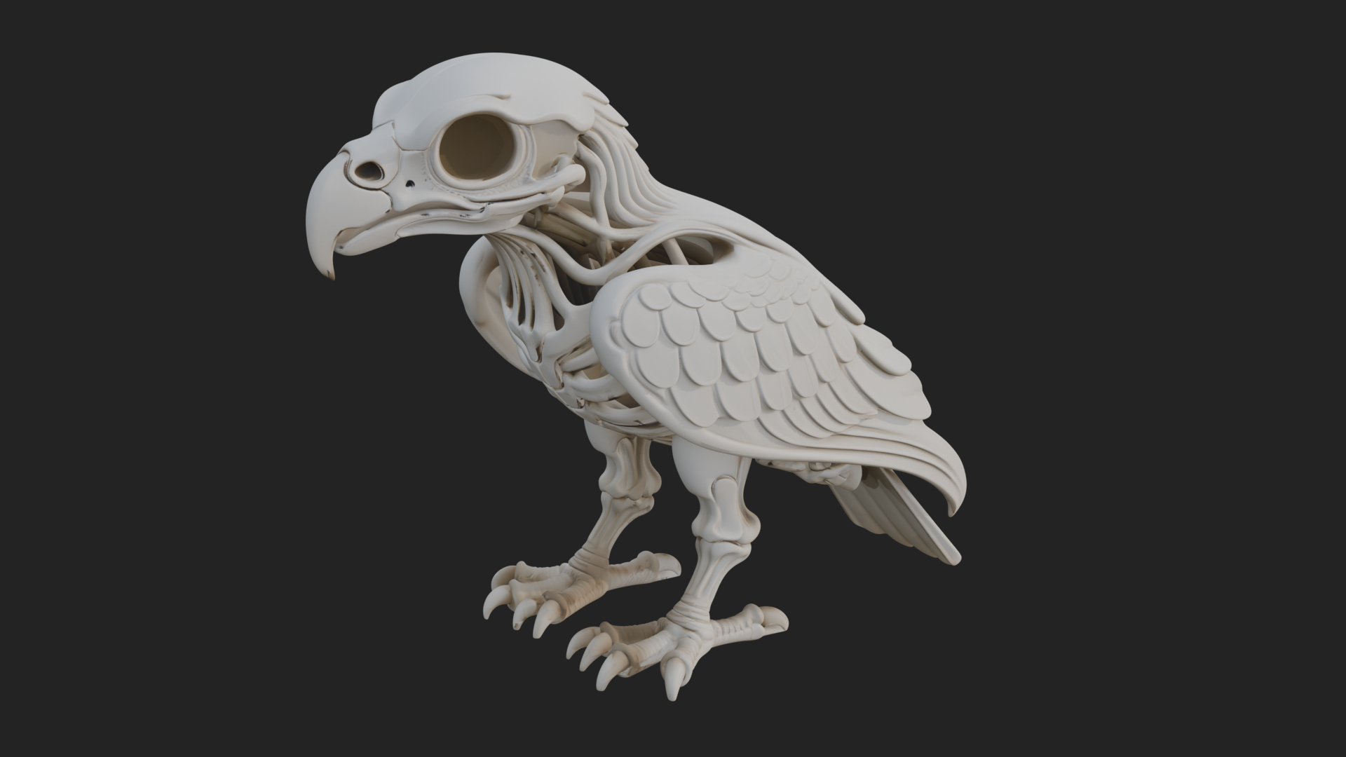 Bird Skull Statue Design 2 3D Print Model 3D Model
