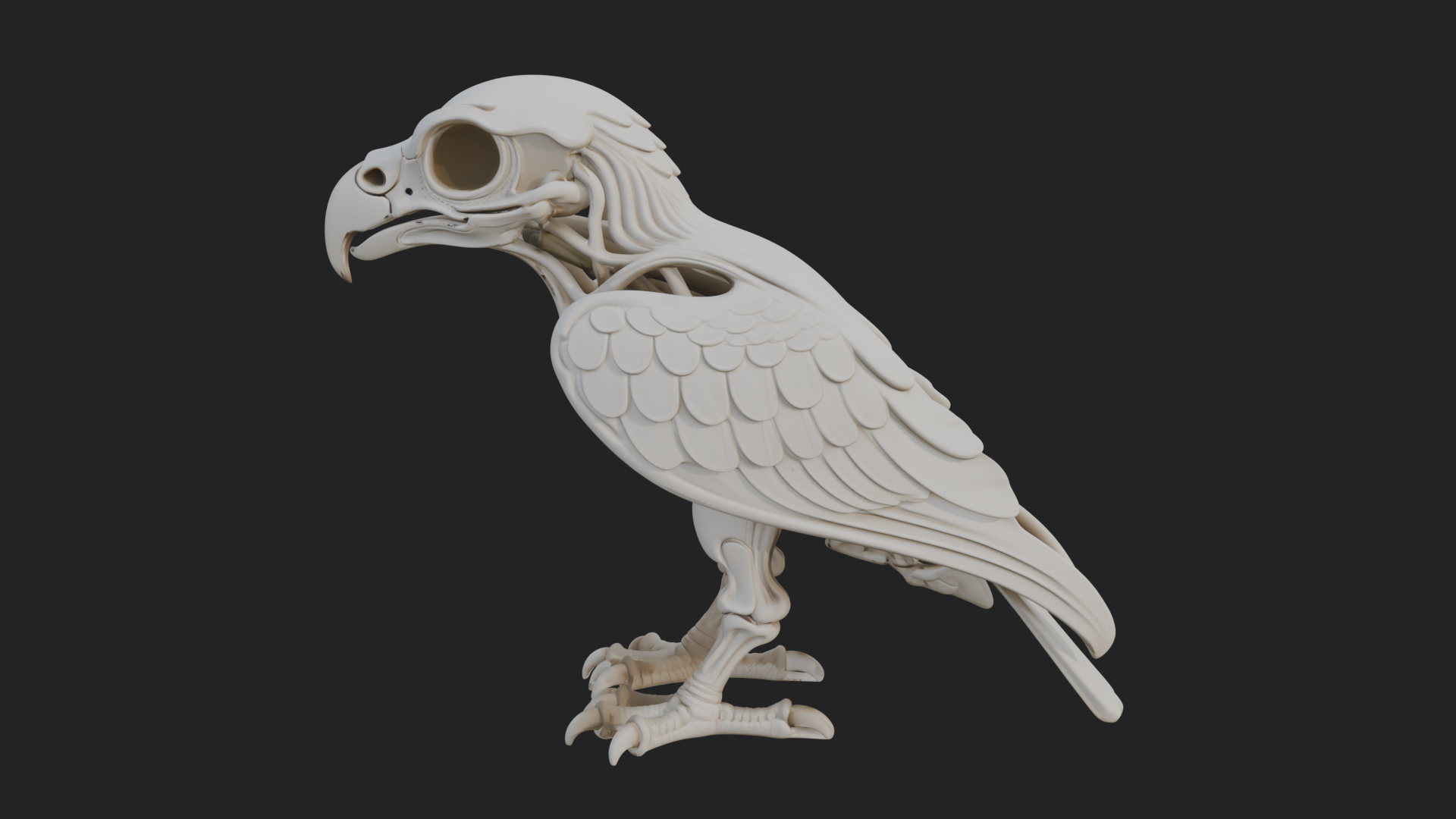 Bird Skull Statue Design 2 3D Print Model 3D Model