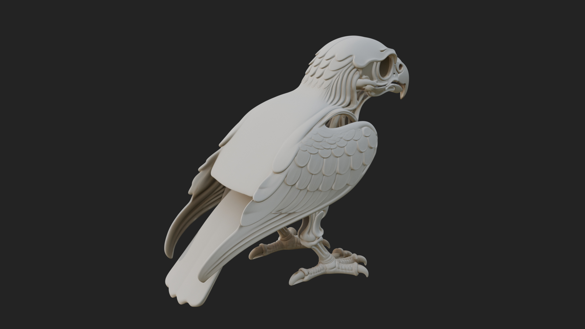 Bird Skull Statue Design 2 3D Print Model 3D Model