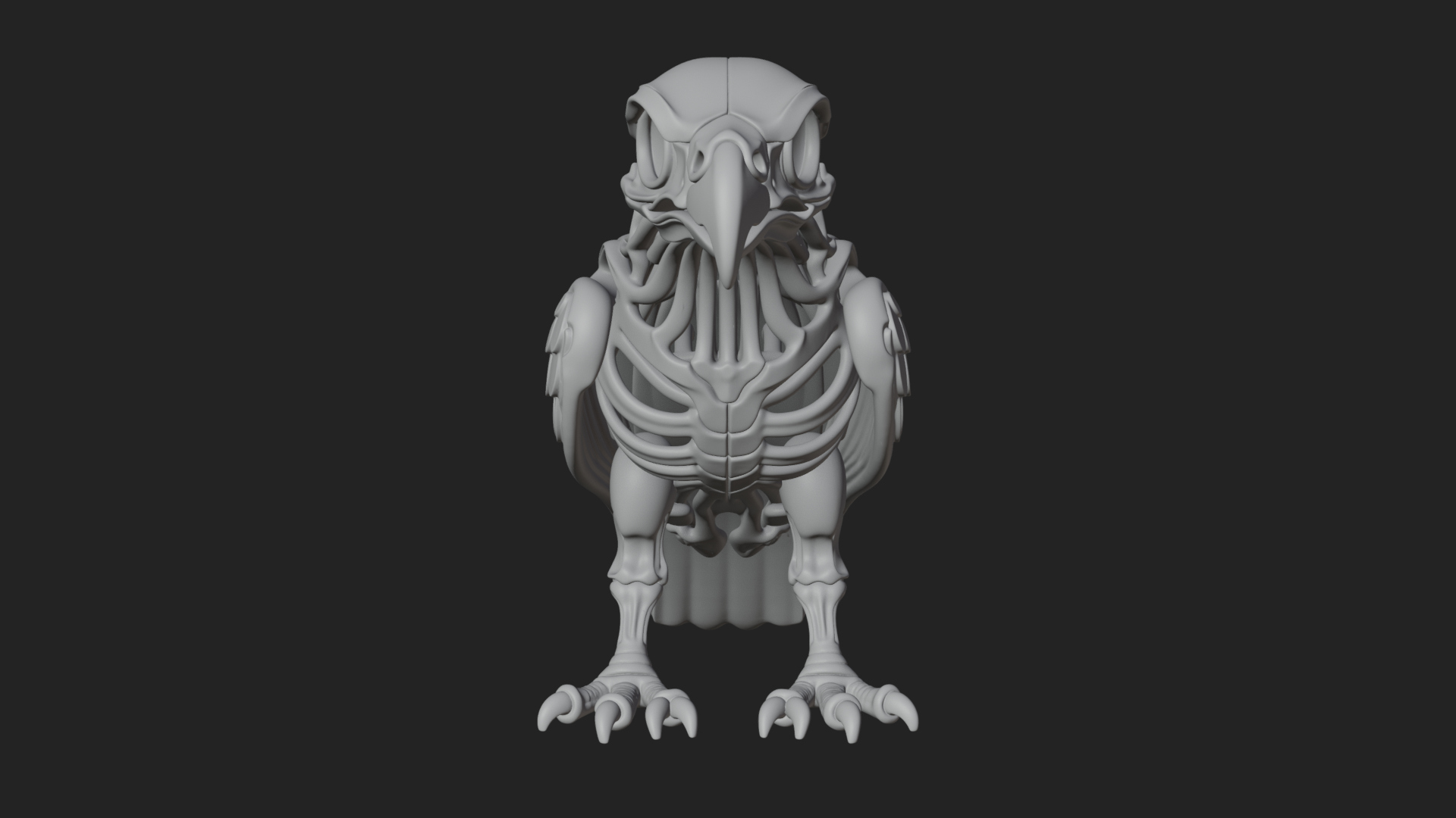 Bird Skull Statue Design 2 3D Print Model 3D Model
