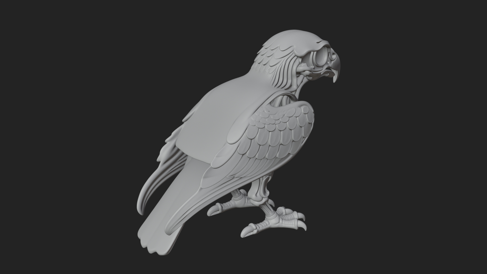 Bird Skull Statue Design 2 3D Print Model 3D Model