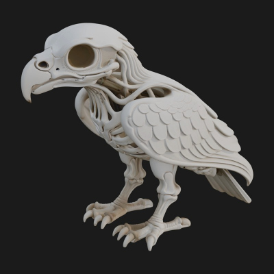 Bird Skull Statue Design 2 3D Print Model