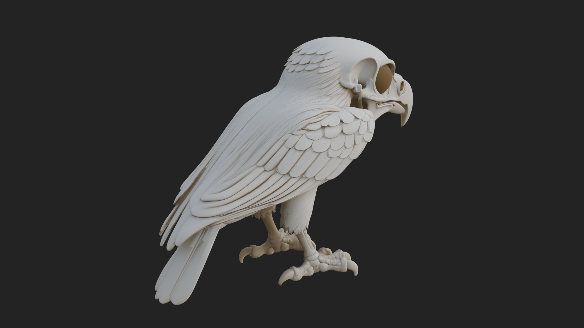 Bird Skull Statue Design 3 3D Print Model 3D Model