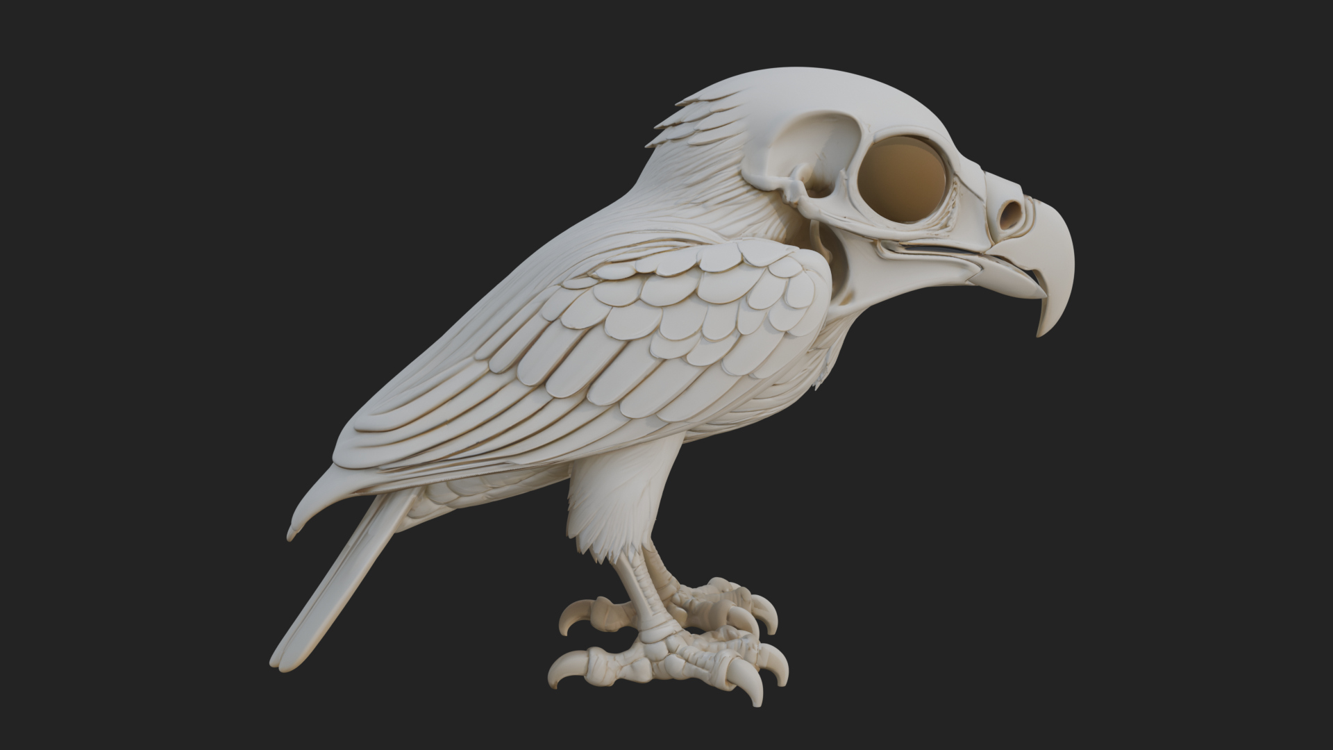 Bird Skull Statue Design 3 3D Print Model 3D Model