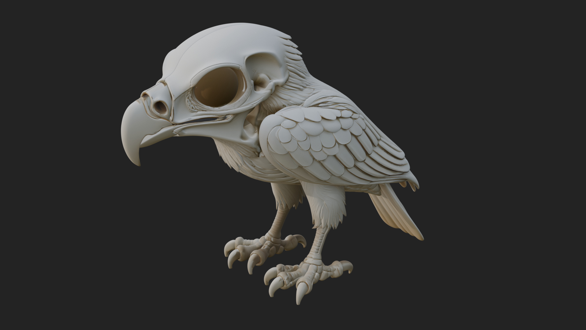 Bird Skull Statue Design 3 3D Print Model 3D Model