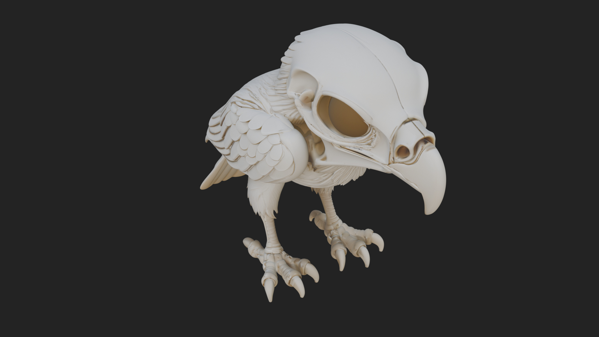 Bird Skull Statue Design 3 3D Print Model 3D Model