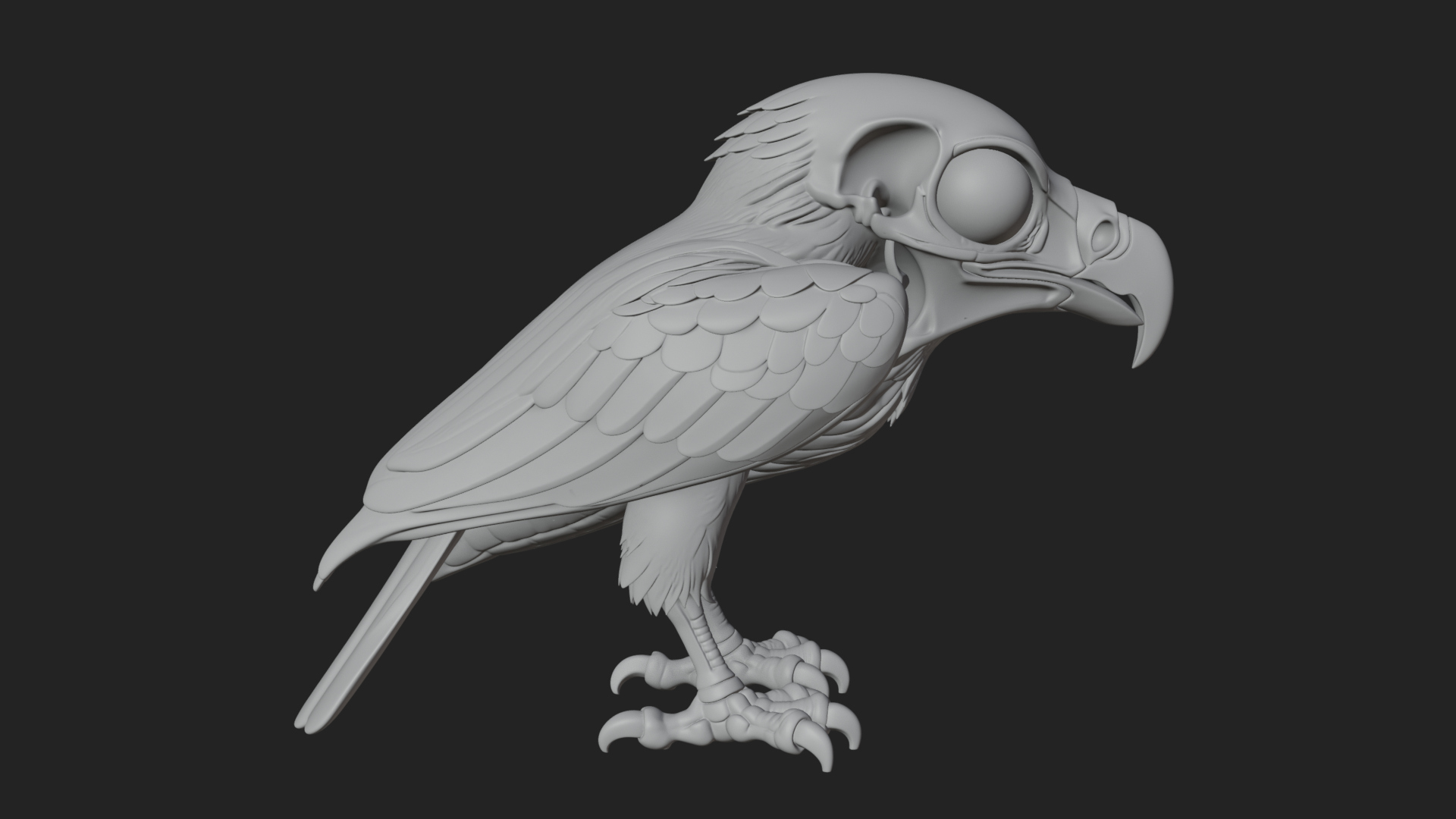 Bird Skull Statue Design 3 3D Print Model 3D Model