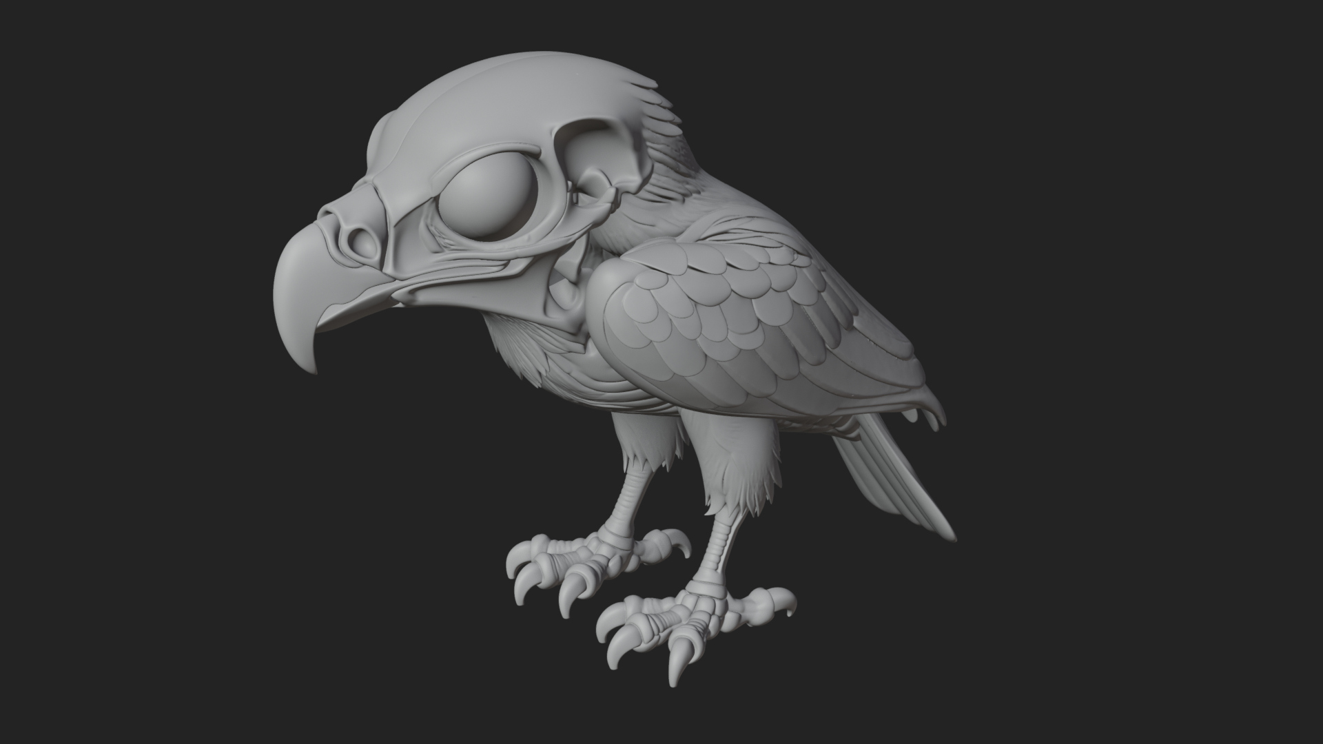 Bird Skull Statue Design 3 3D Print Model 3D Model