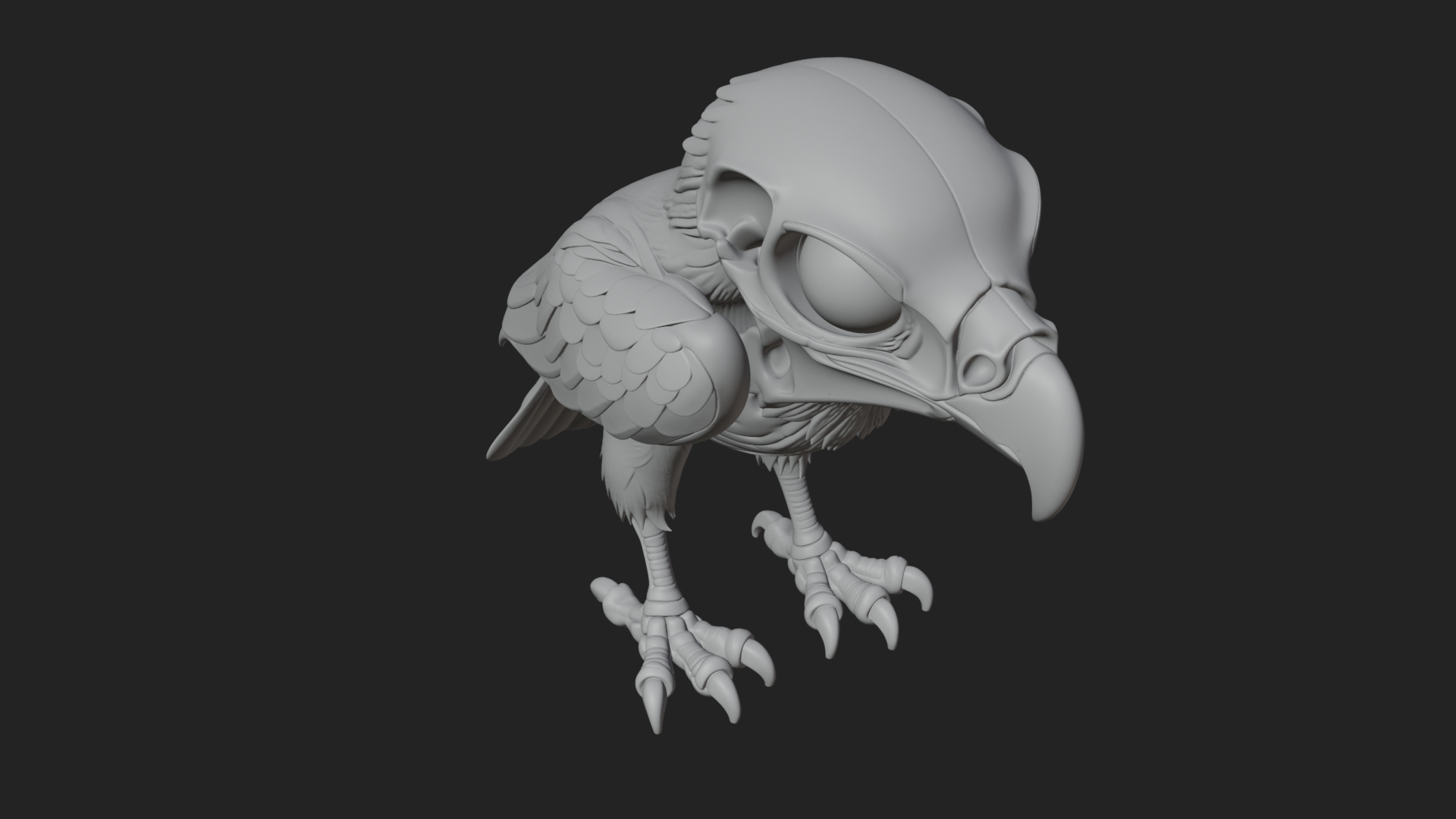 Bird Skull Statue Design 3 3D Print Model 3D Model