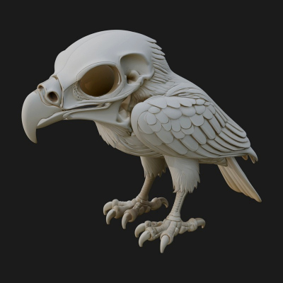 Bird Skull Statue Design 3 3D Print Model