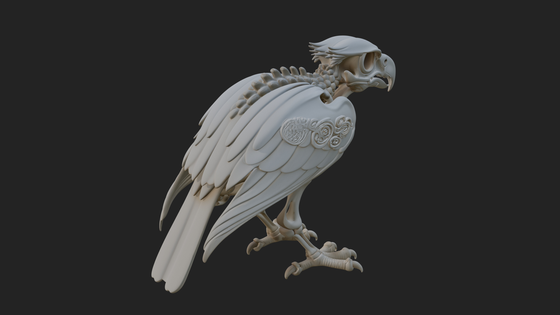 Bird Skull Statue Design 4 3D Print Model 3D Model
