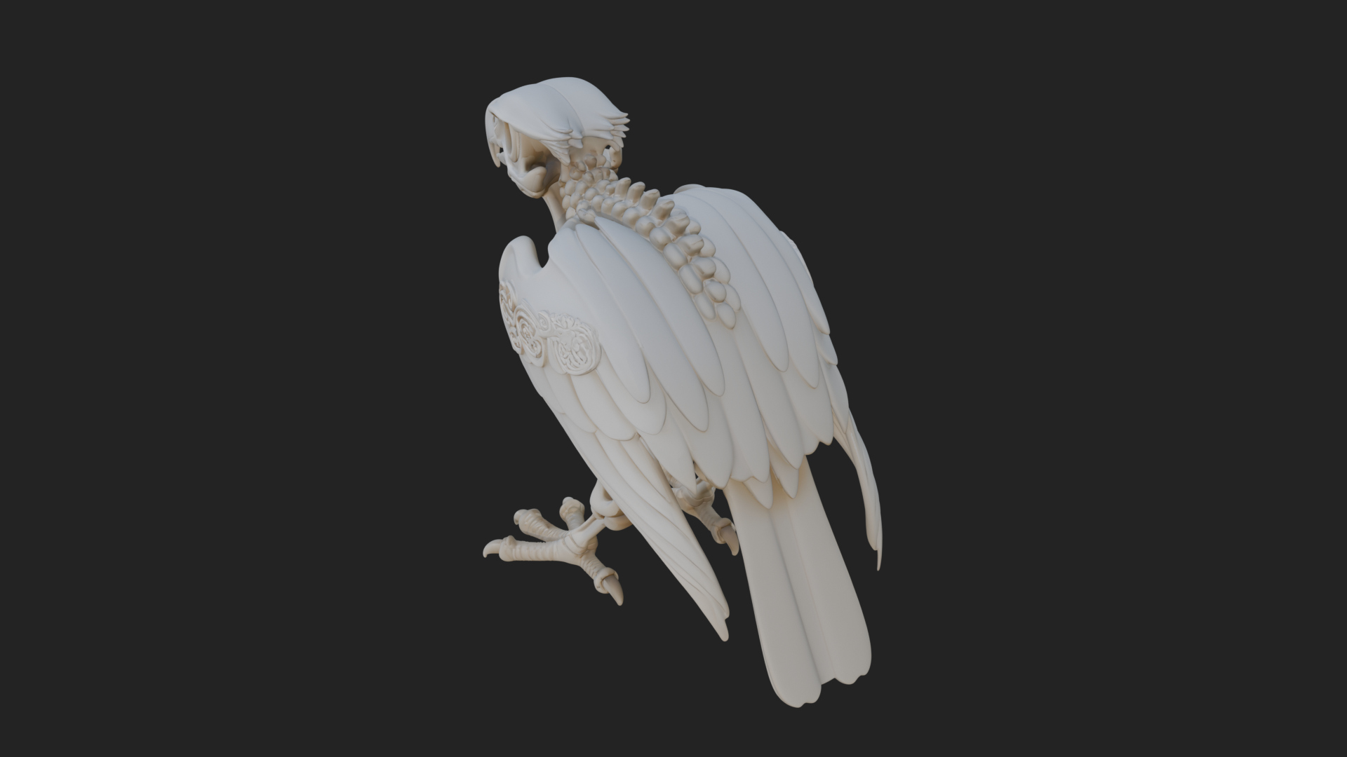 Bird Skull Statue Design 4 3D Print Model 3D Model
