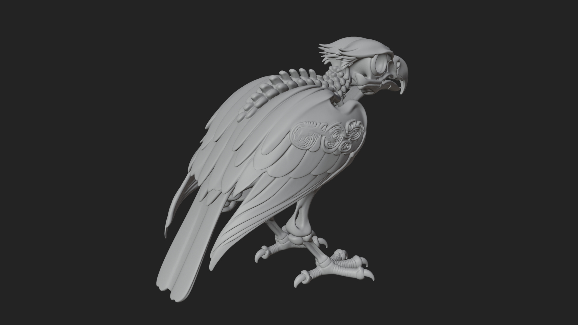 Bird Skull Statue Design 4 3D Print Model 3D Model