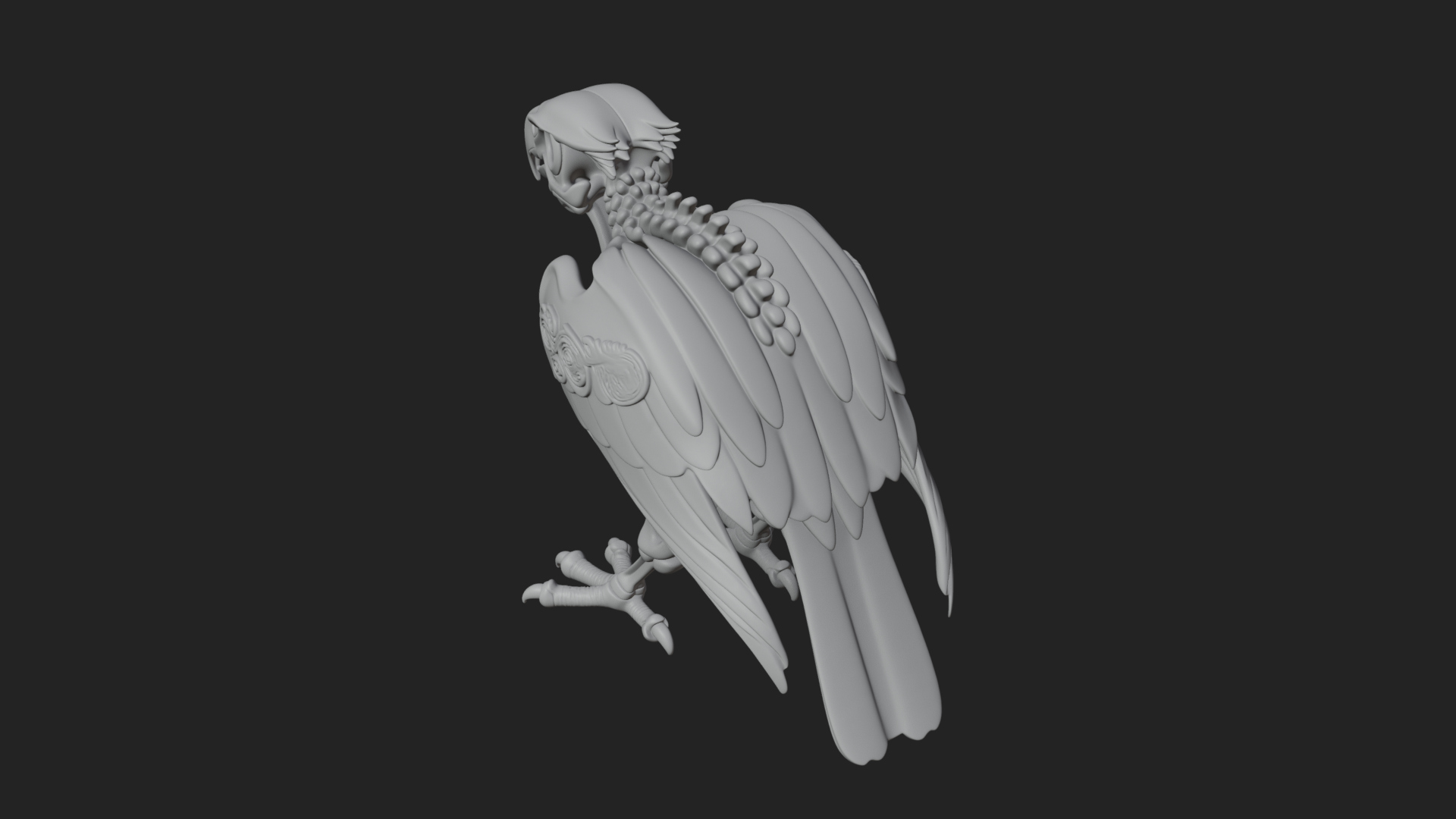 Bird Skull Statue Design 4 3D Print Model 3D Model