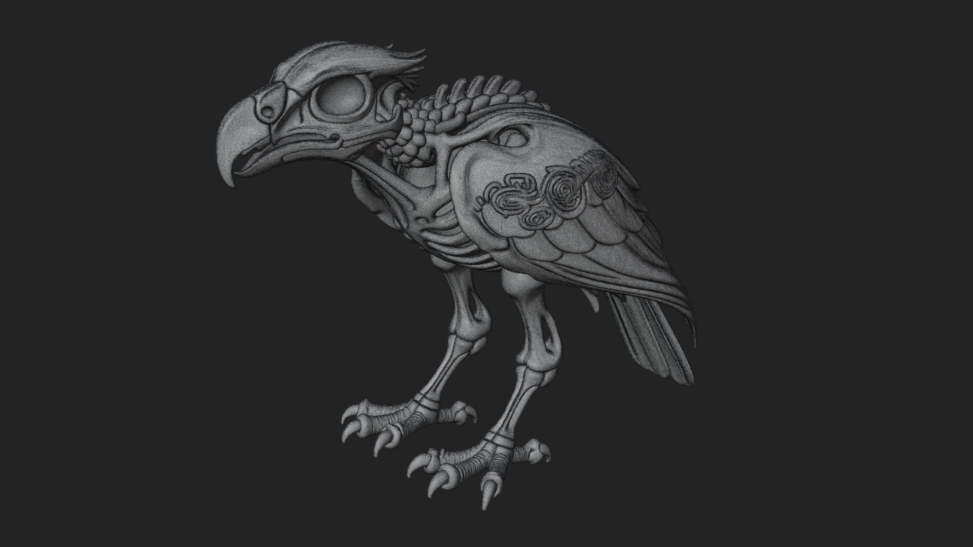 Bird Skull Statue Design 4 3D Print Model 3D Model