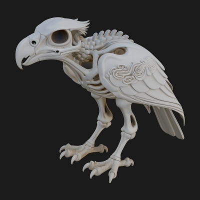 Bird Skull Statue Design 4 3D Print Model