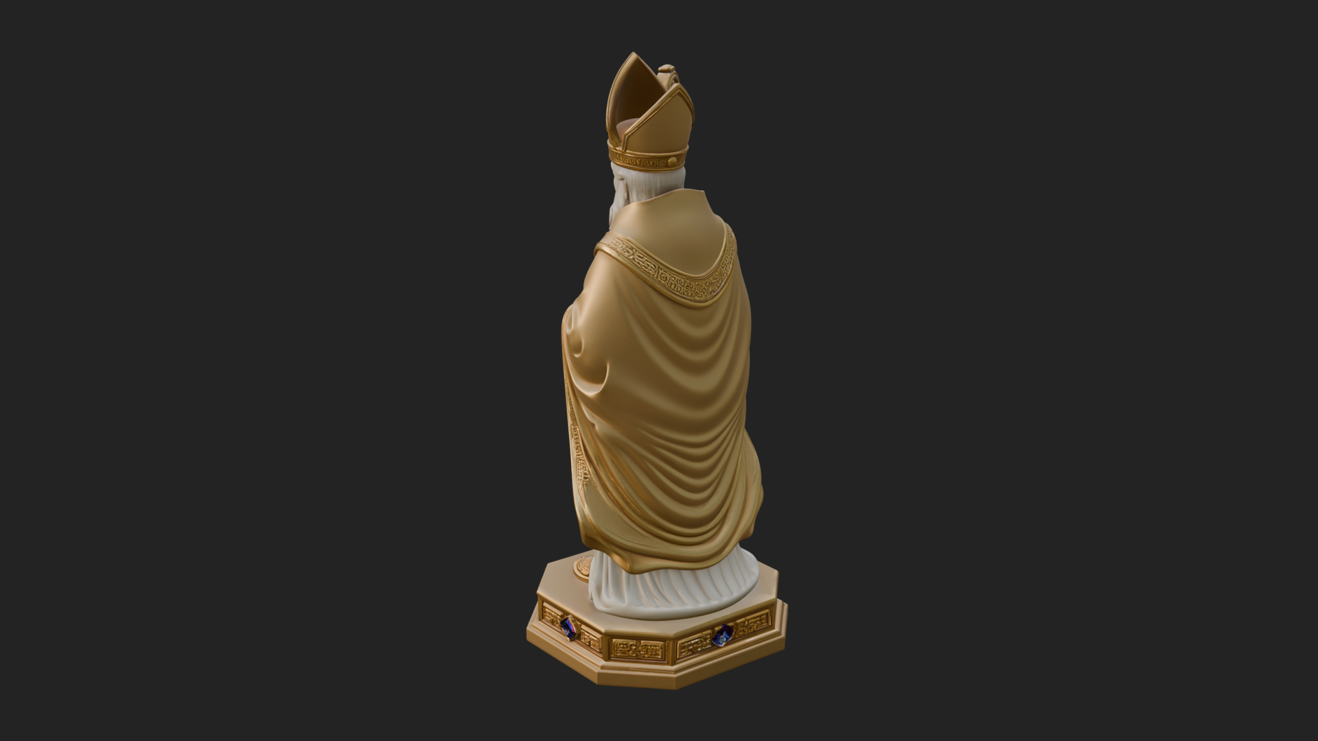 Bishop Saint With Crosier Statue Design 1 3D Print Model 3D Model